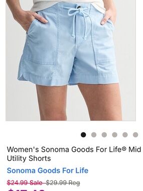 Sonoma Goods For Life Mid Rise Utility Shorts XL